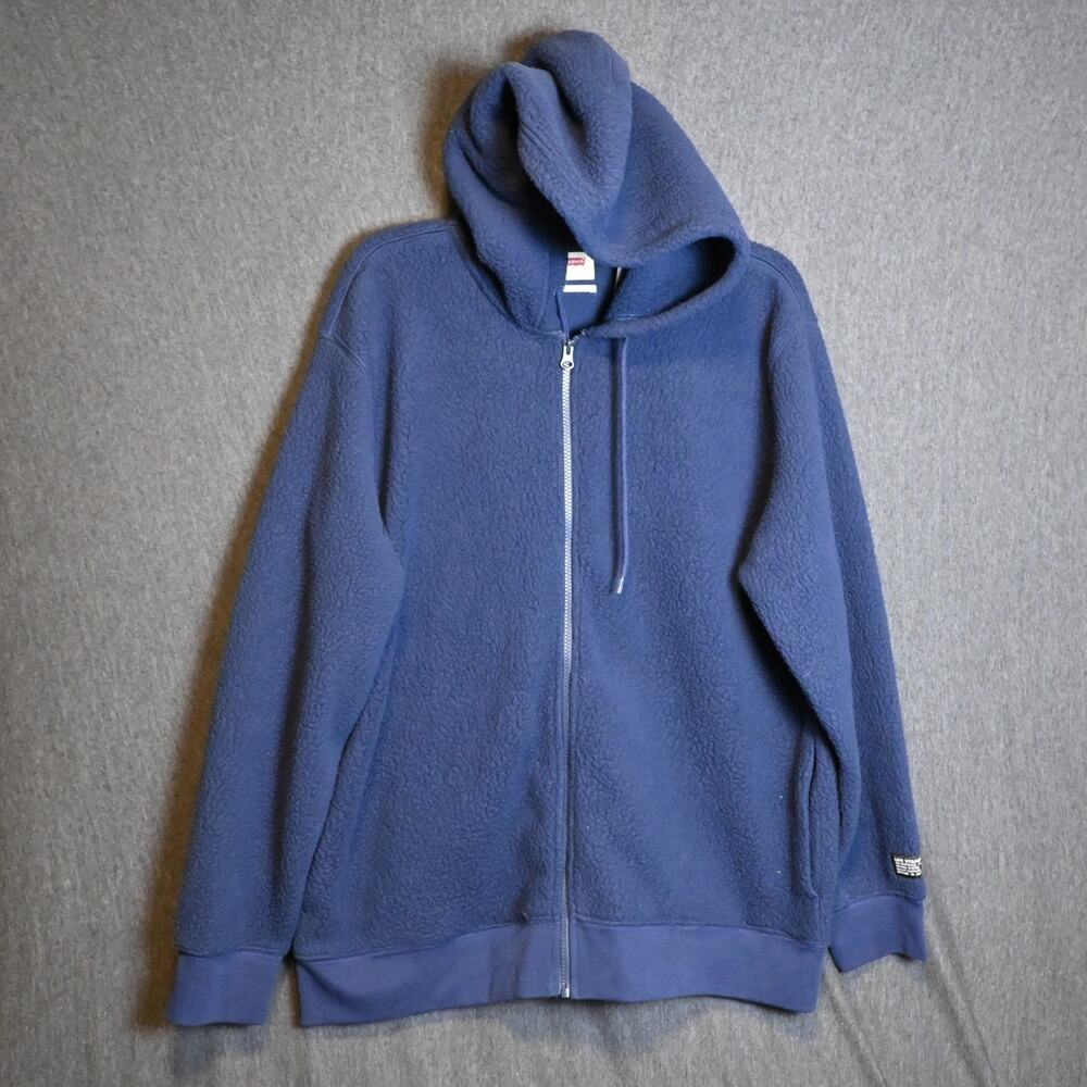 NEW Levi's Men's L Fleece Navy Blue Hoodie Pullover NWT